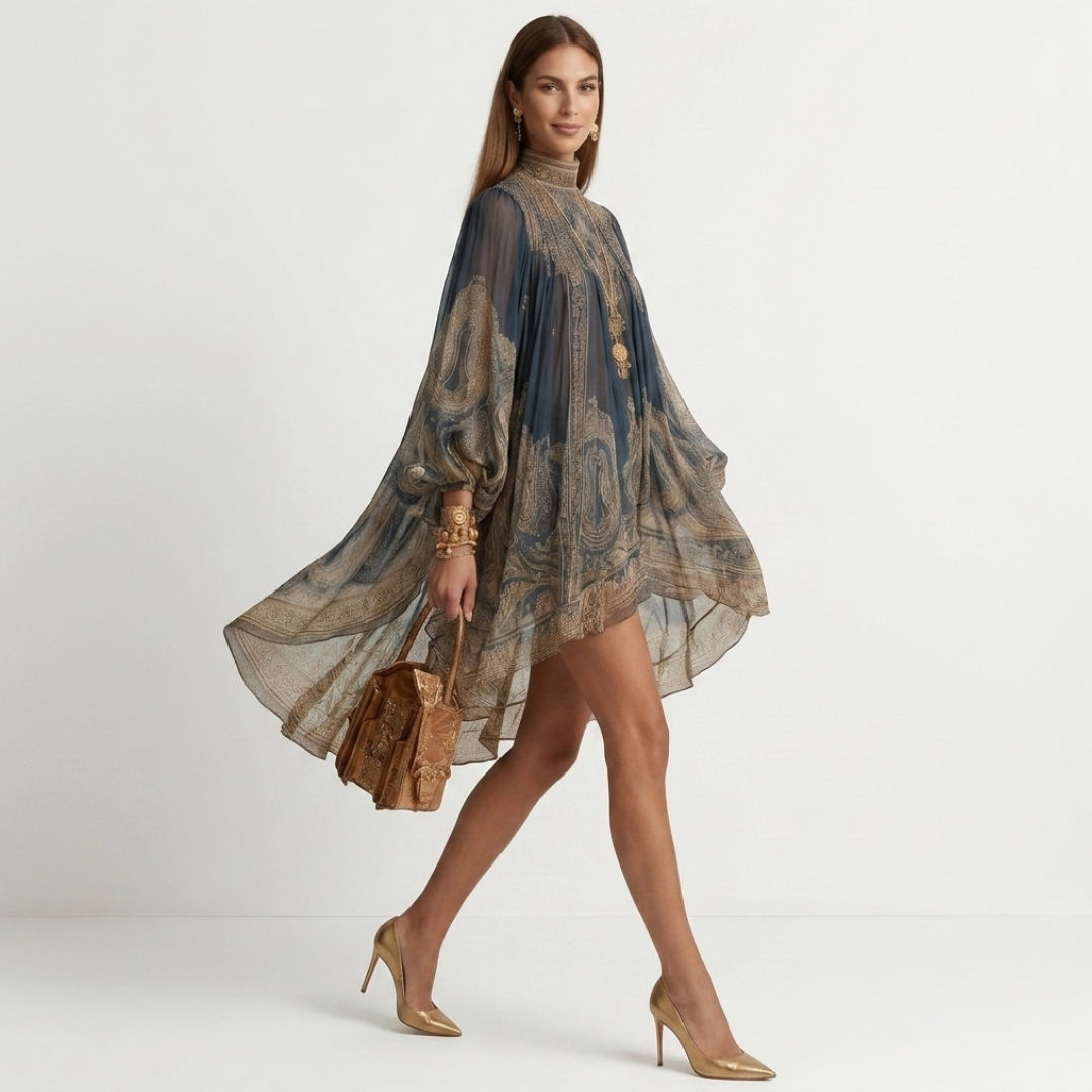 Gaia – Vestido corto con escote asimétrico