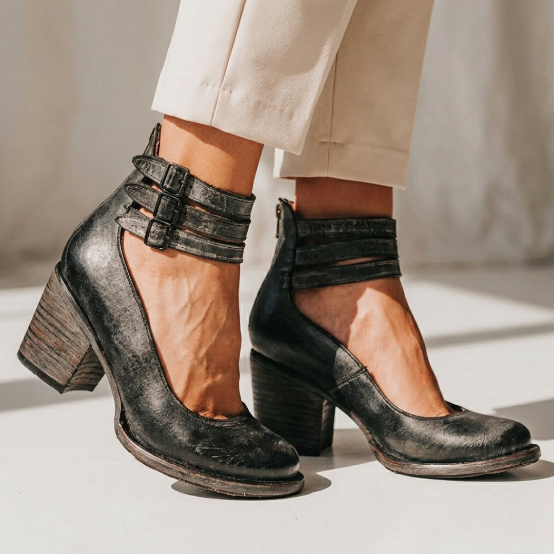 Milena - Zapatos de tacón de cuero cómodos
