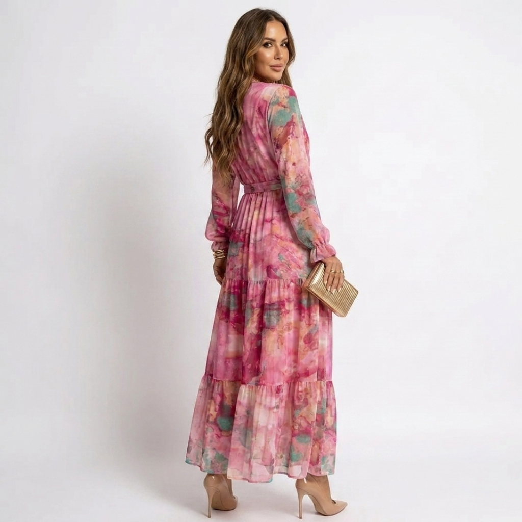 Luzia - Vestido con diseño cruzado y estampado floral