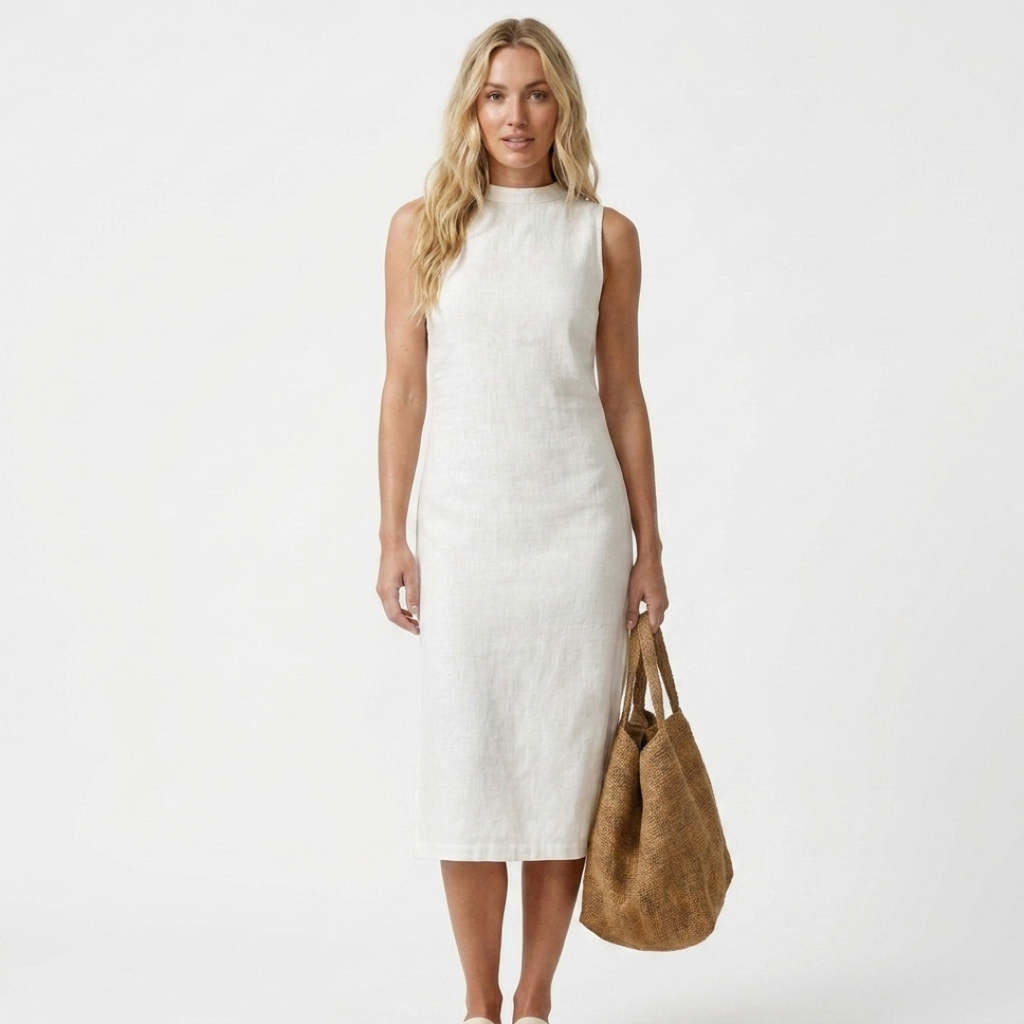 Lídia - Vestido midi con tejido de canalé