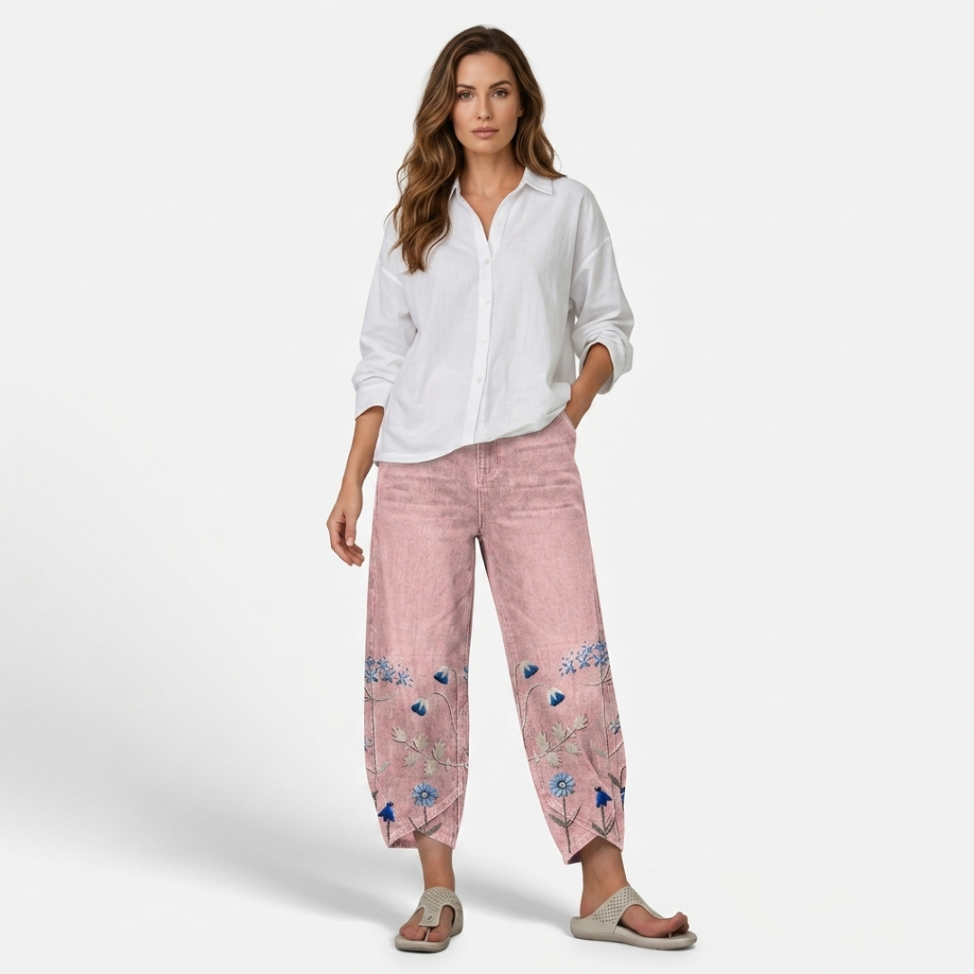 Flavia - Pantalón casual bordado