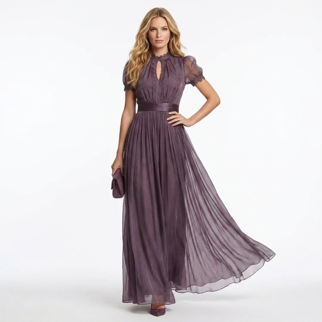 Elis - Vestido largo con cuello