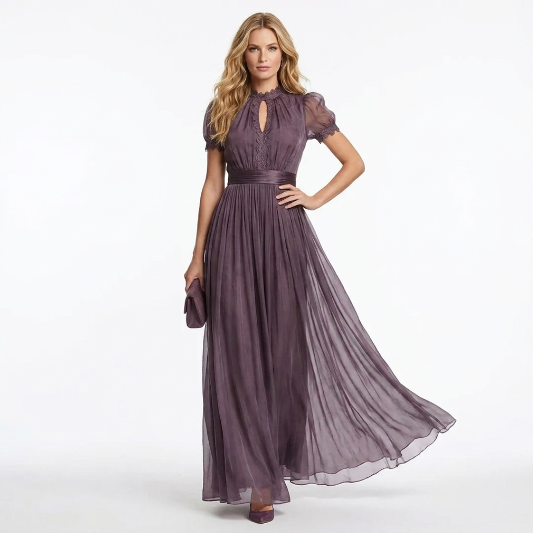 Elis - Vestido largo con cuello