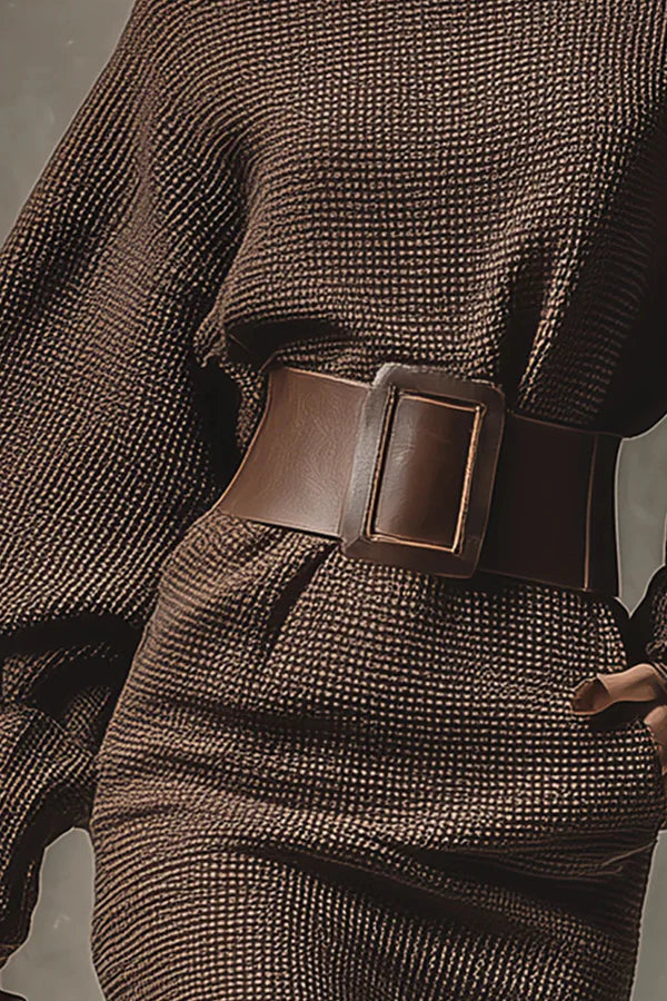 Vasia - Vestido de Punto Mocha con Silueta