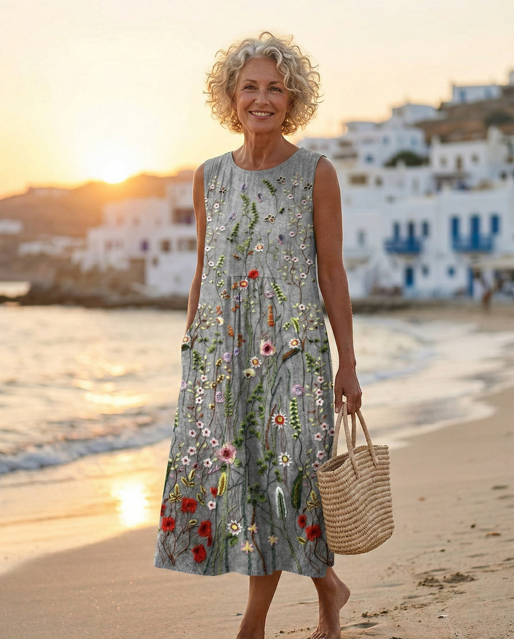 Thalía | Vestido Midi de Flores Silvestres