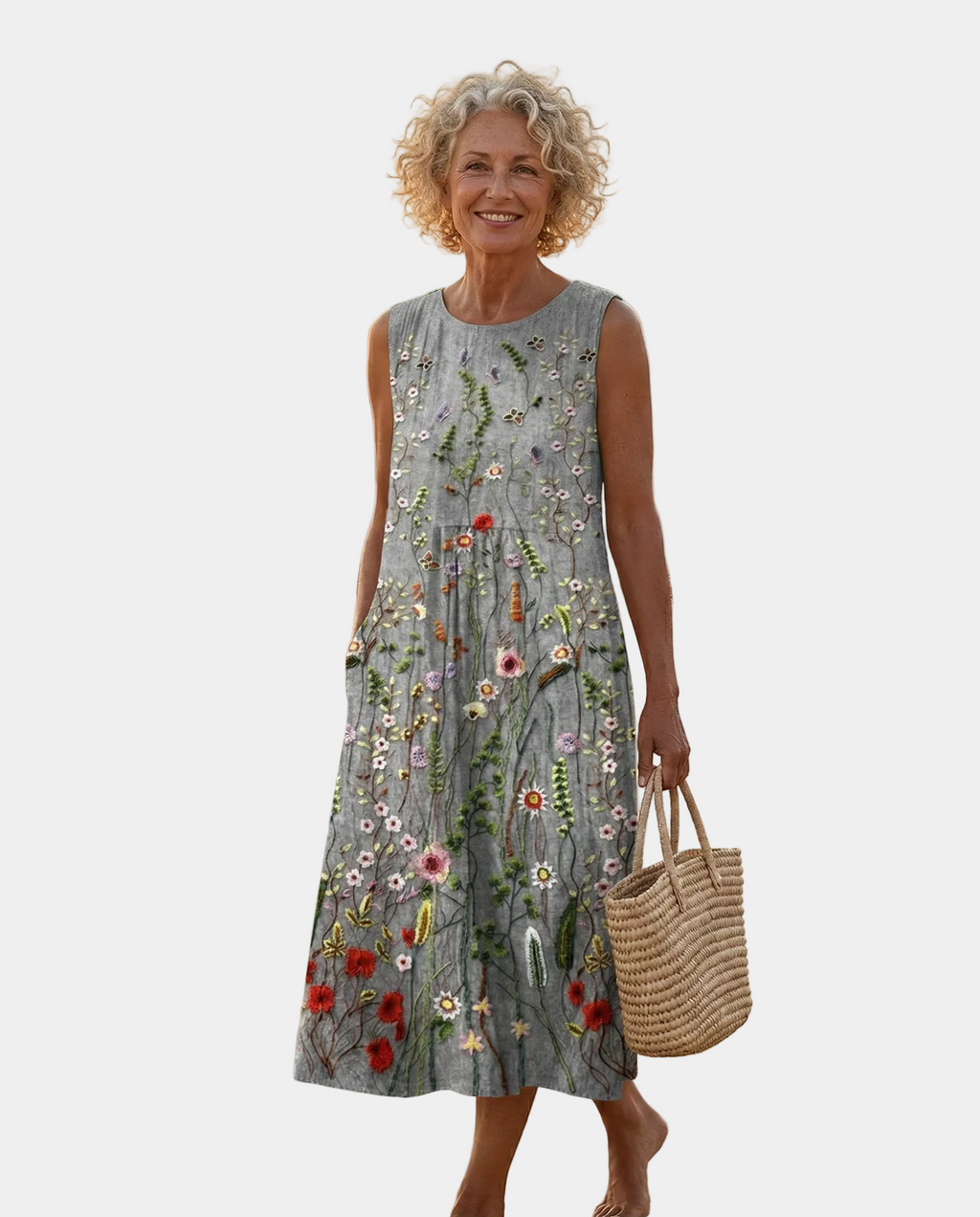 Thalía | Vestido Midi de Flores Silvestres