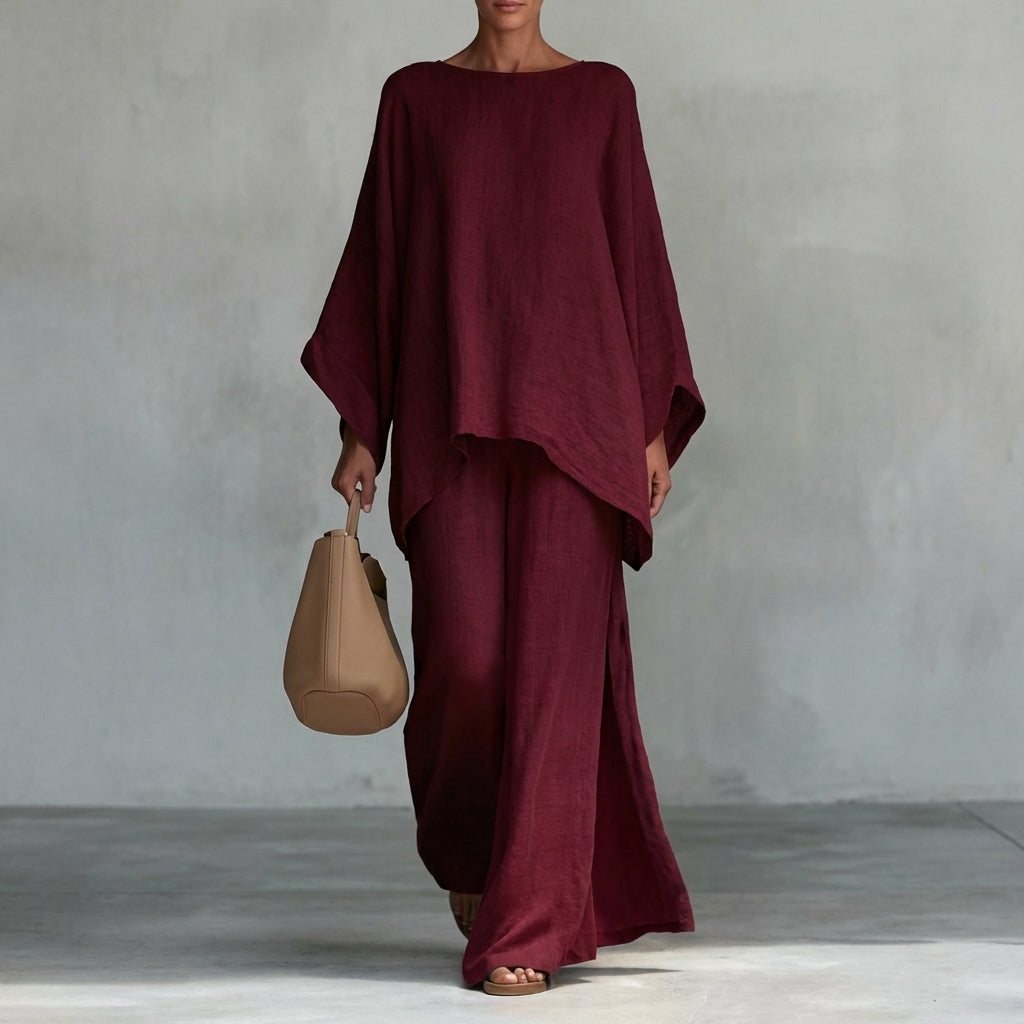 Cristina - Conjunto de Dos Piezas con mangas largas y pantalón ancho