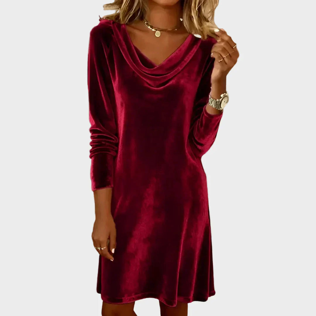 Xenia - Vestido con Elegancia de Terciopelo