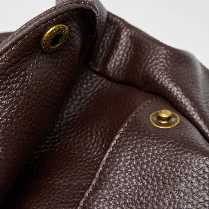Adriani - Bolsa de cuero genuino retro suave minimalista para uso diario