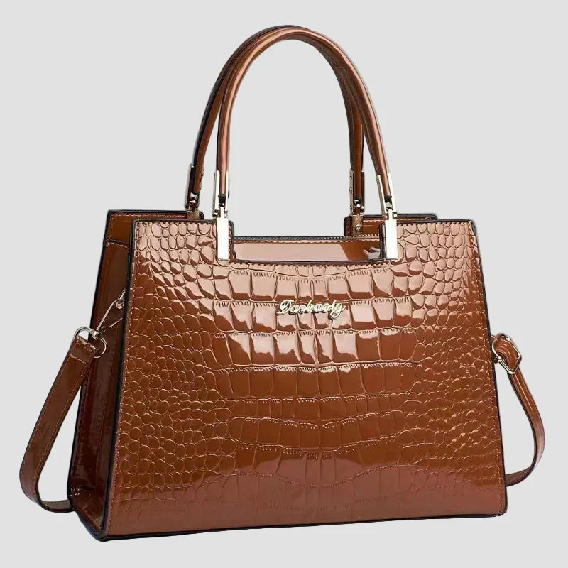Erain - Bolsa brillante de piel de cocodrilo