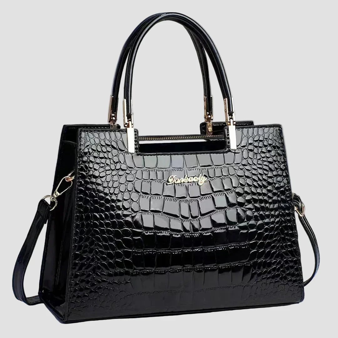Erain - Bolsa brillante de piel de cocodrilo