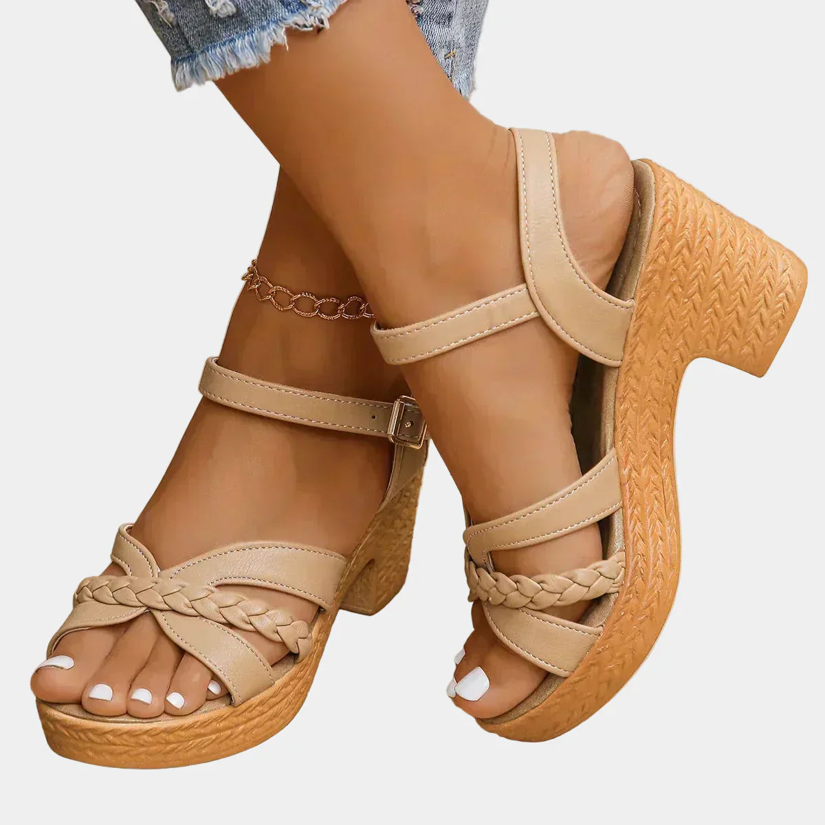 Kleoniki - Sandalias de verano con tacón