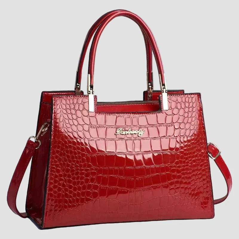 Erain - Bolsa brillante de piel de cocodrilo