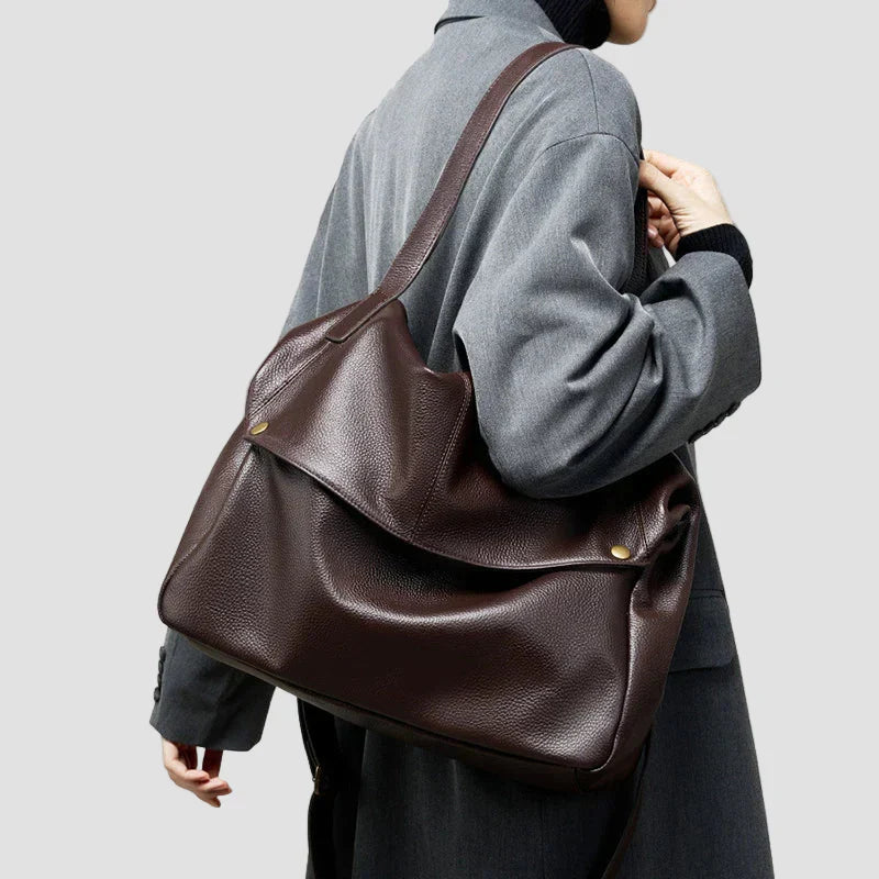 Adriani - Bolsa de cuero genuino retro suave minimalista para uso diario