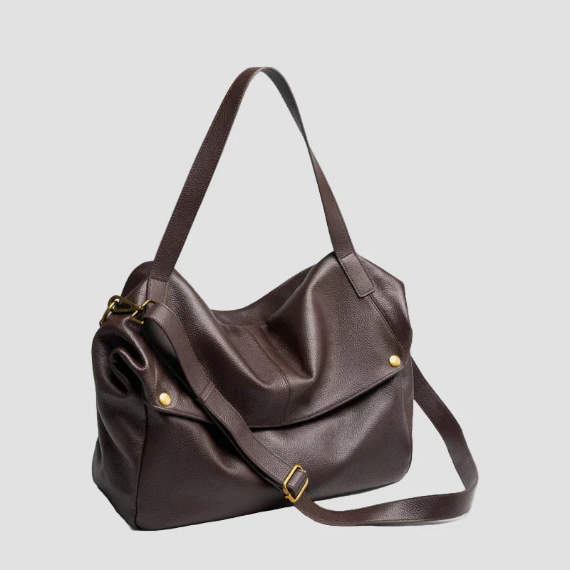 Adriani - Bolsa de cuero genuino retro suave minimalista para uso diario