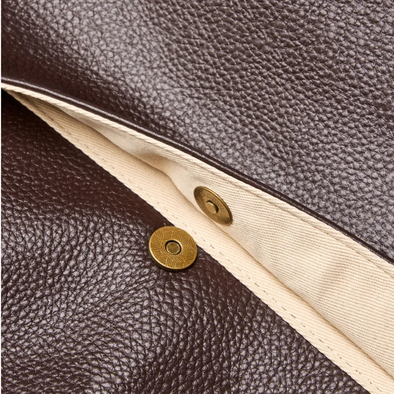 Adriani - Bolsa de cuero genuino retro suave minimalista para uso diario