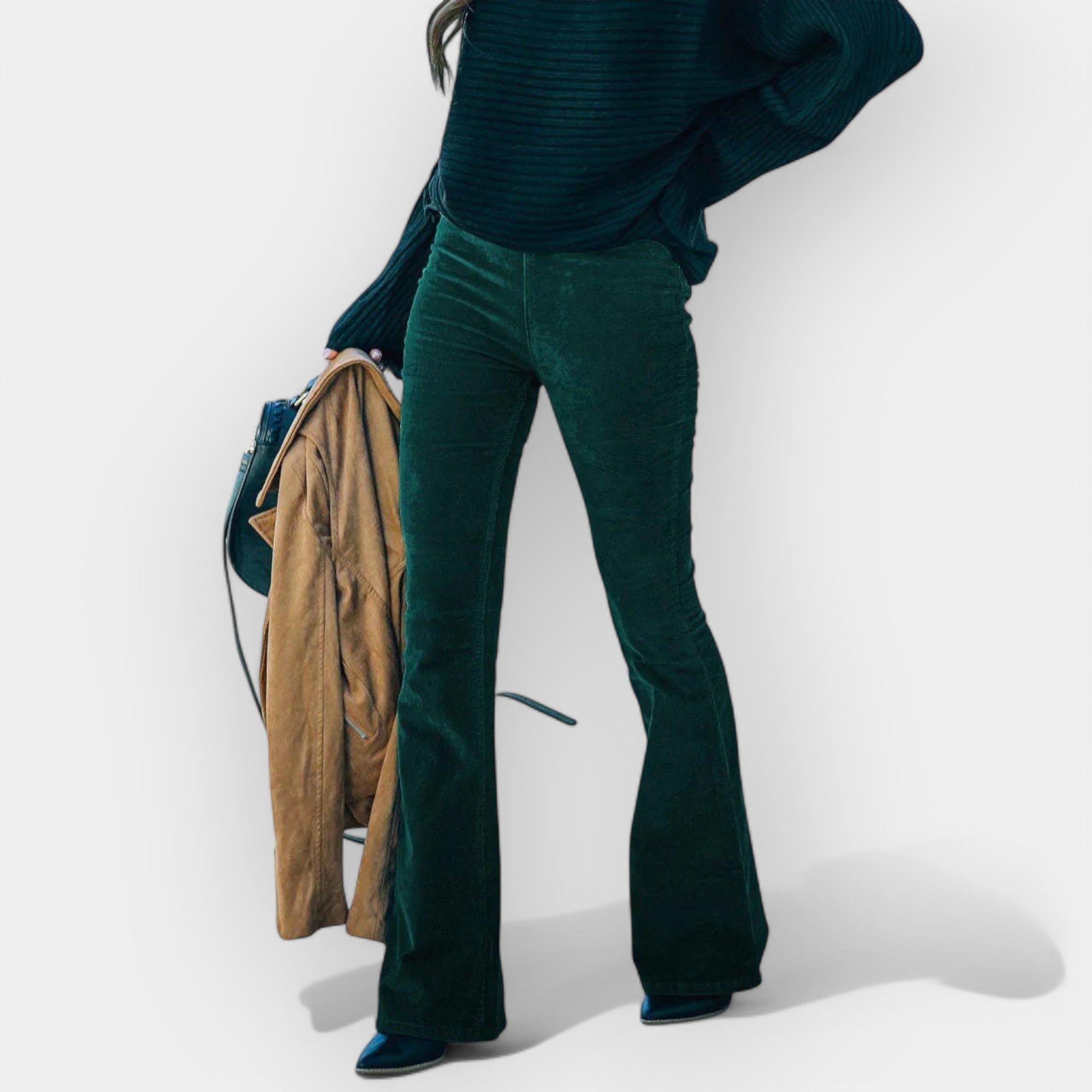 Pantalón de Cintura Alta con Piernas Anchas