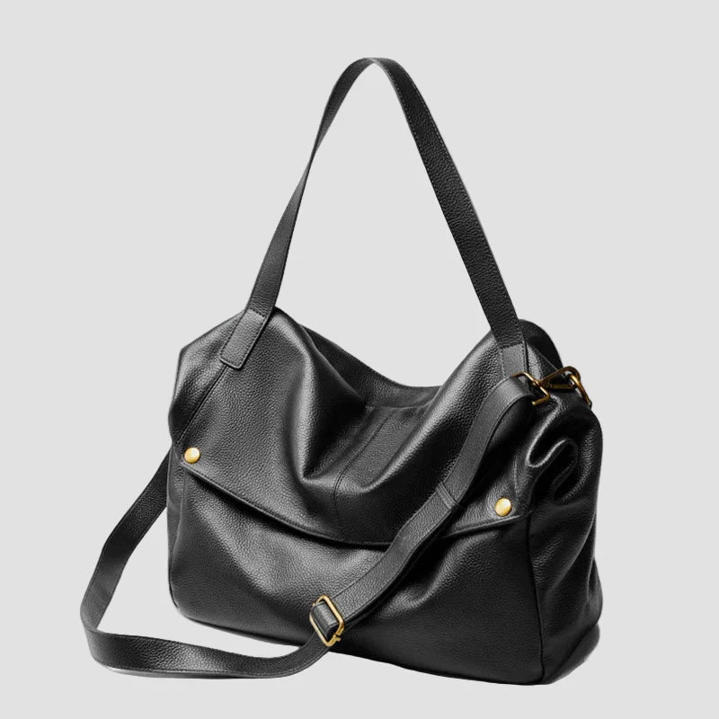 Adriani - Bolsa de cuero genuino retro suave minimalista para uso diario