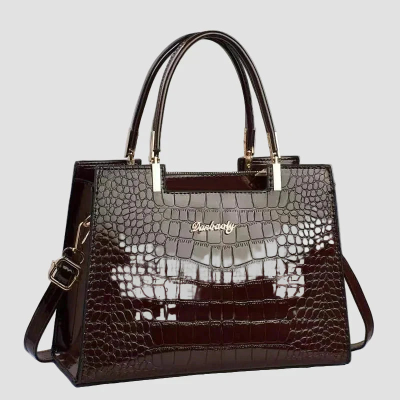 Erain - Bolsa brillante de piel de cocodrilo