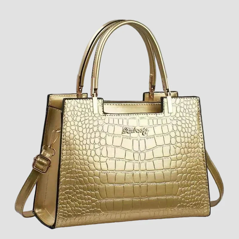 Erain - Bolsa brillante de piel de cocodrilo