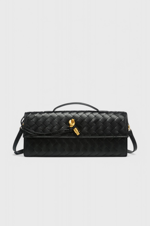 Bolso Clutch Melanie con Detalle de Nudo Dorado