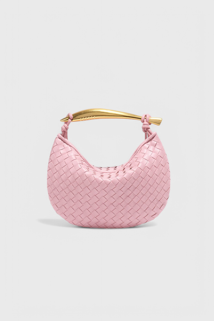 Bolso Woven Gerda con Asa Dorada