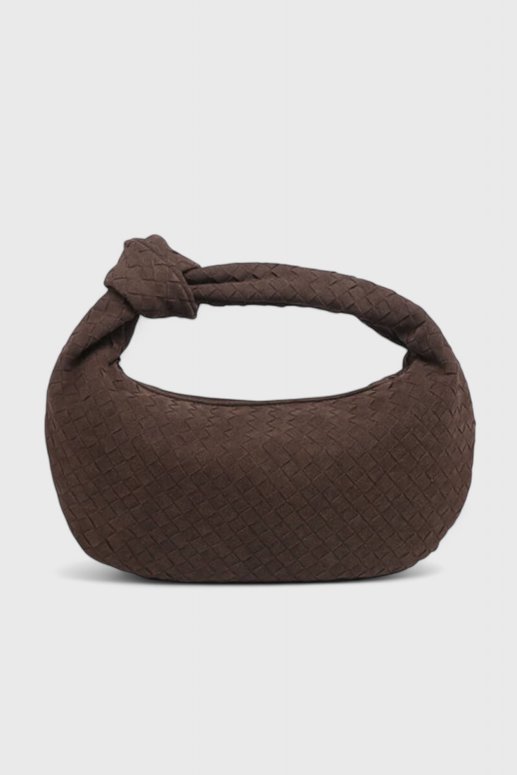 Bolso Mediano Morado Tejido con Detalle de Nudo