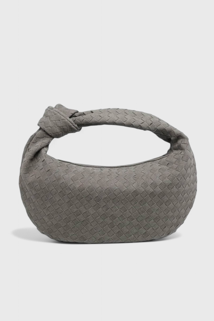 Bolso Mediano Morado Tejido con Detalle de Nudo