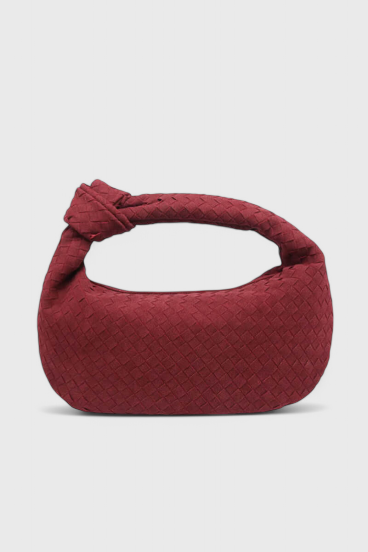Bolso Mediano Morado Tejido con Detalle de Nudo