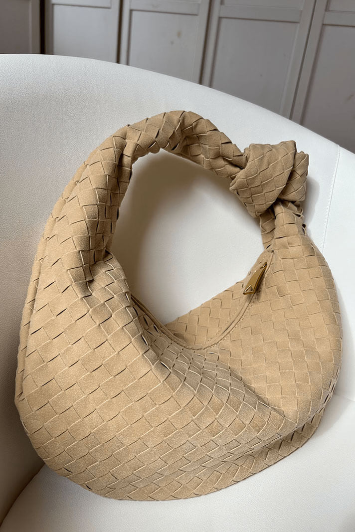 Bolso Mediano Morado Tejido con Detalle de Nudo