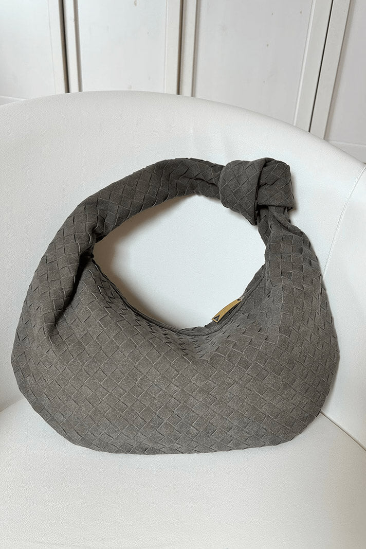 Bolso Mediano Morado Tejido con Detalle de Nudo