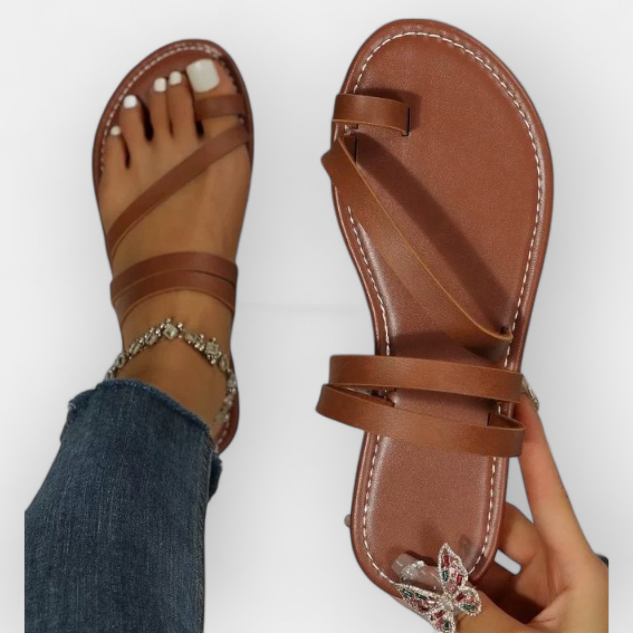 Sandalias Planas con Trenzado