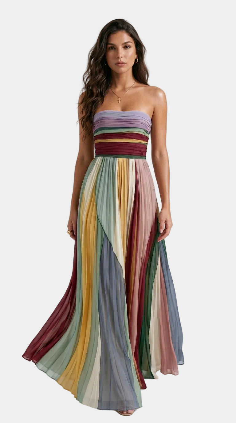Thirza - Vestido plisado multicolor