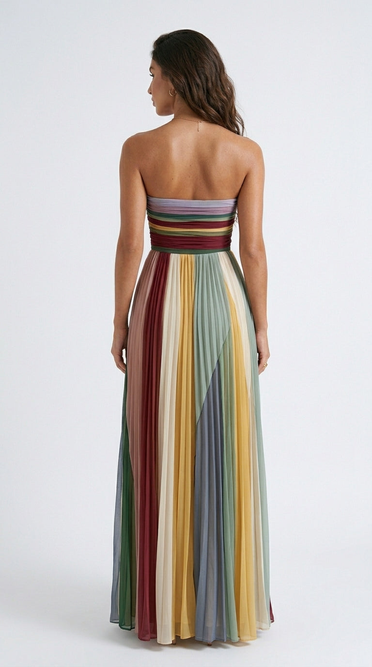 Thirza - Vestido plisado multicolor