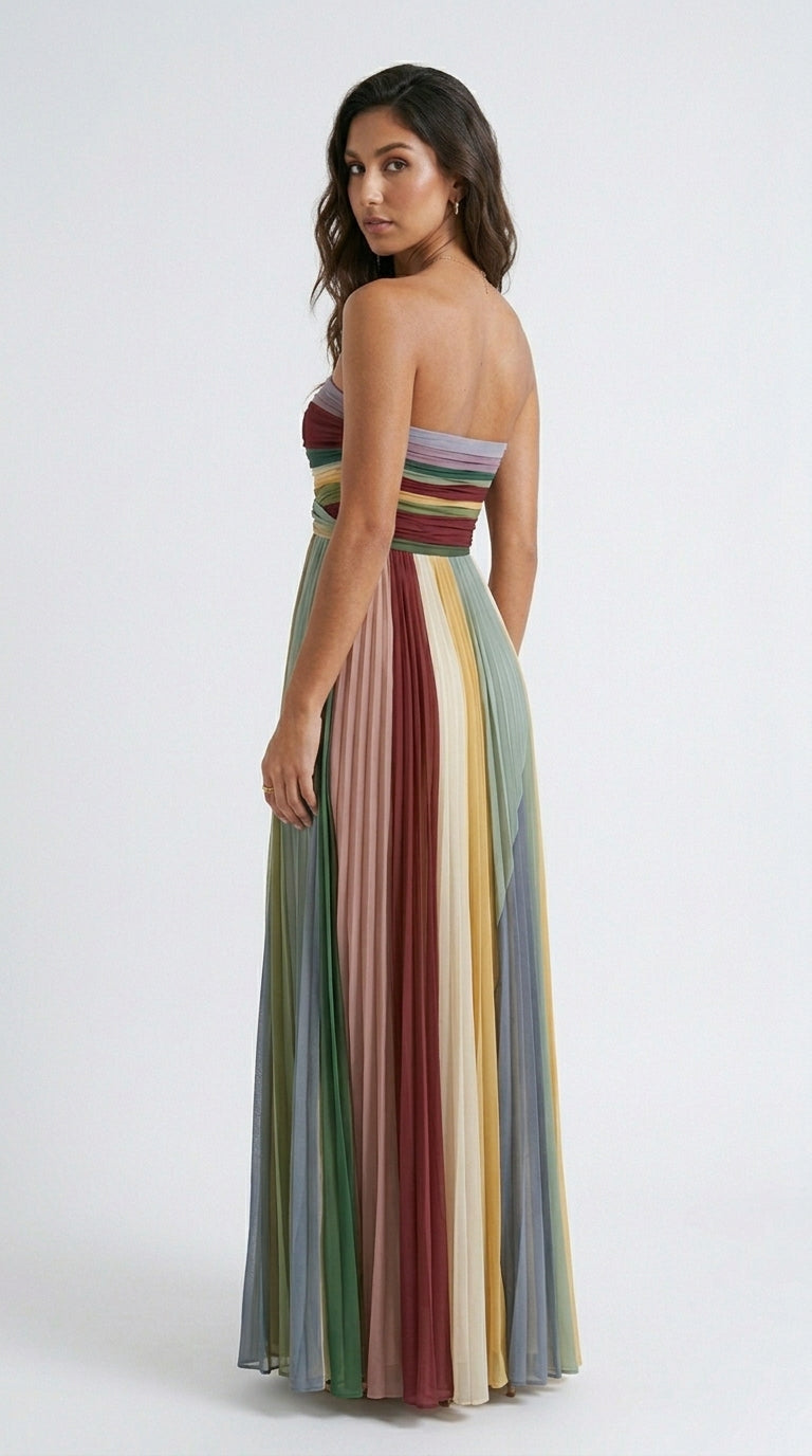 Thirza - Vestido plisado multicolor