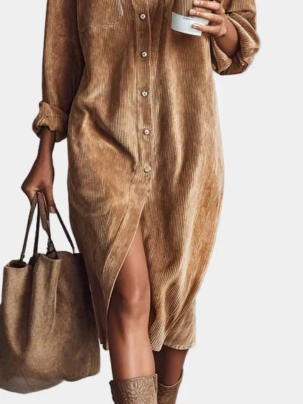 Vestido midi elegante Margarita de pana