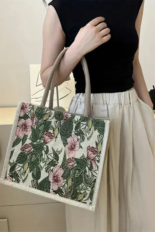 Bolsa Taila de Jabón Indio con Diseño Floral y Diseño Ecológico