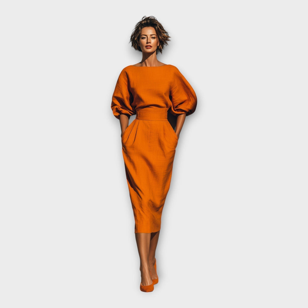 Vestido elegante con diseño refinado y estética minimalista