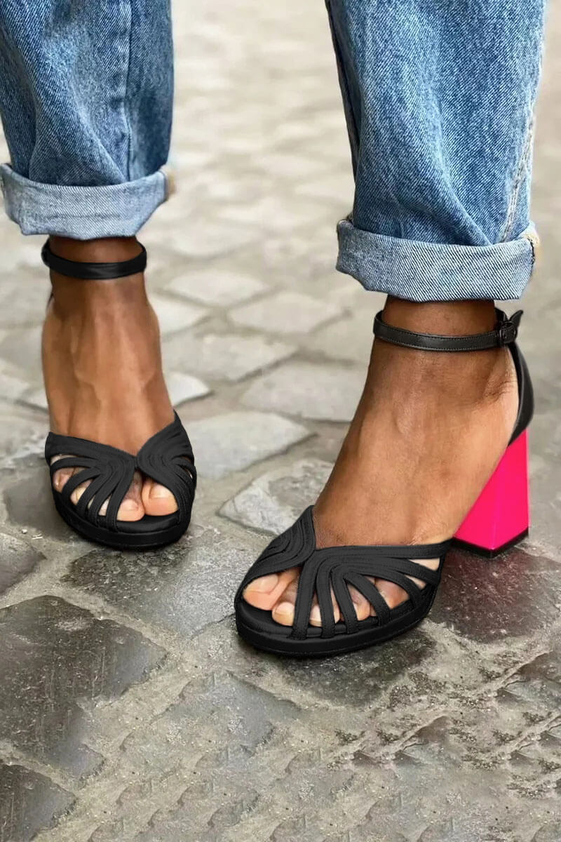 Zoe - Sandalias bicolor con tobillo