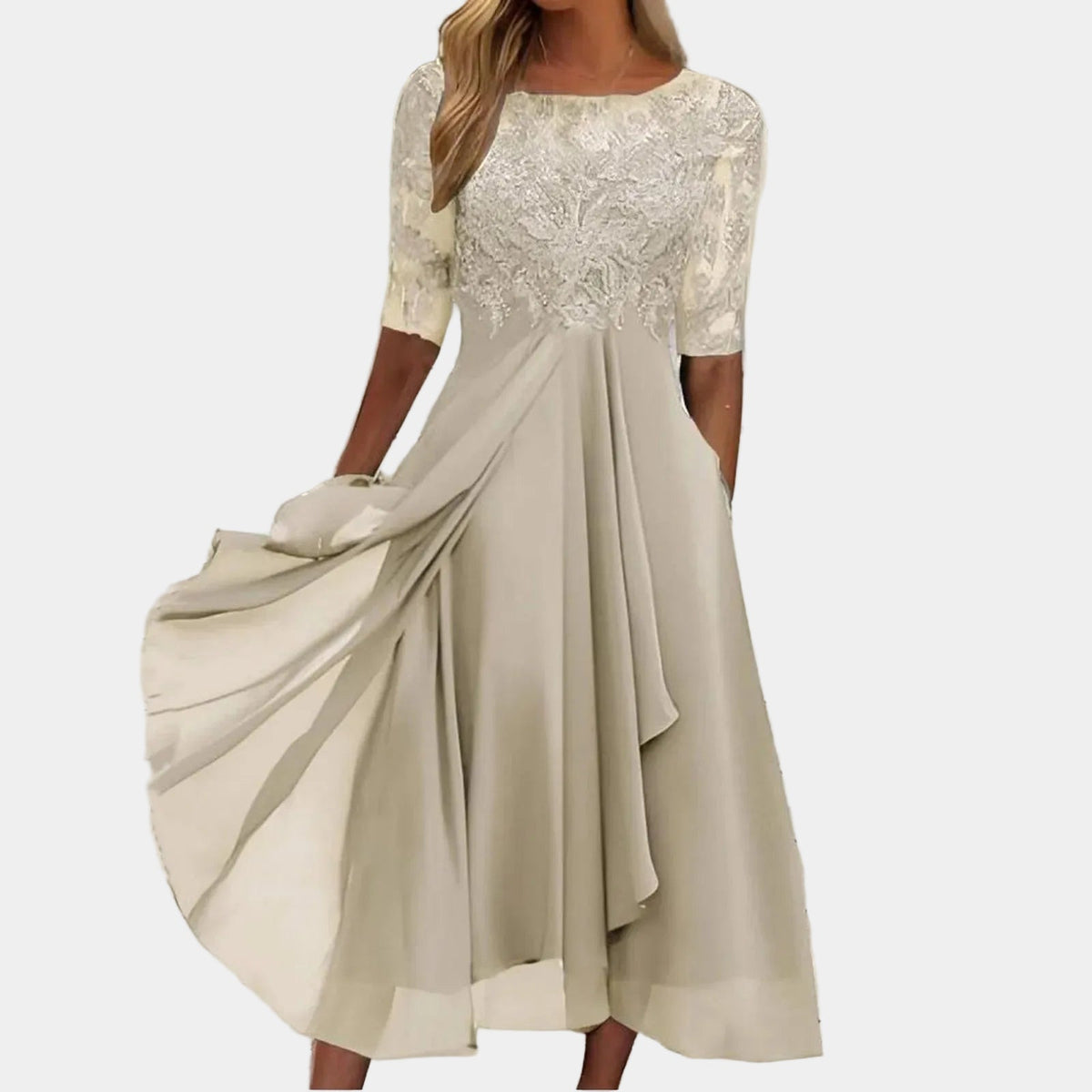 VICTORIA | Vestido elegante de encaje con falda amplia