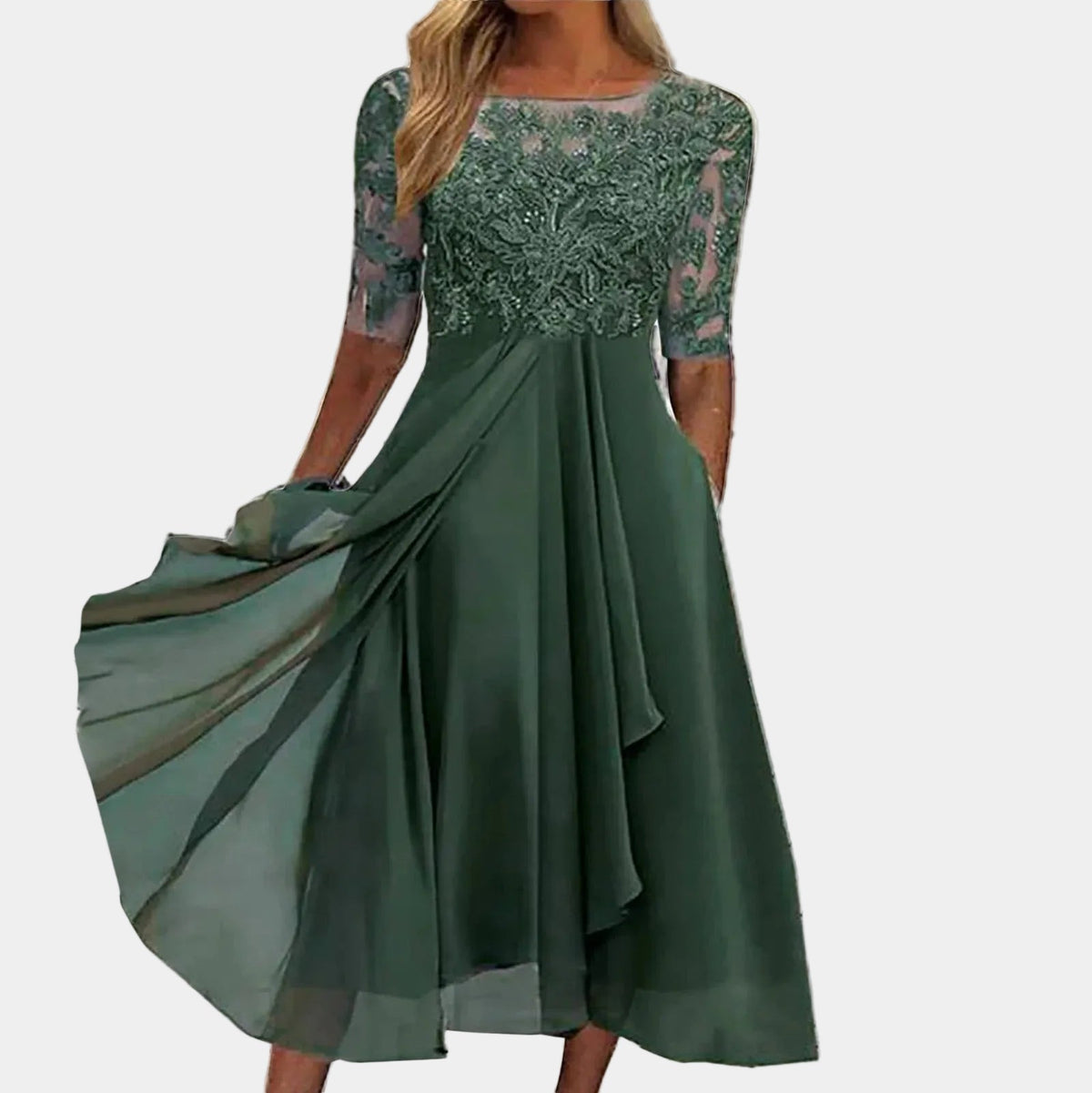 VICTORIA | Vestido elegante de encaje con falda amplia