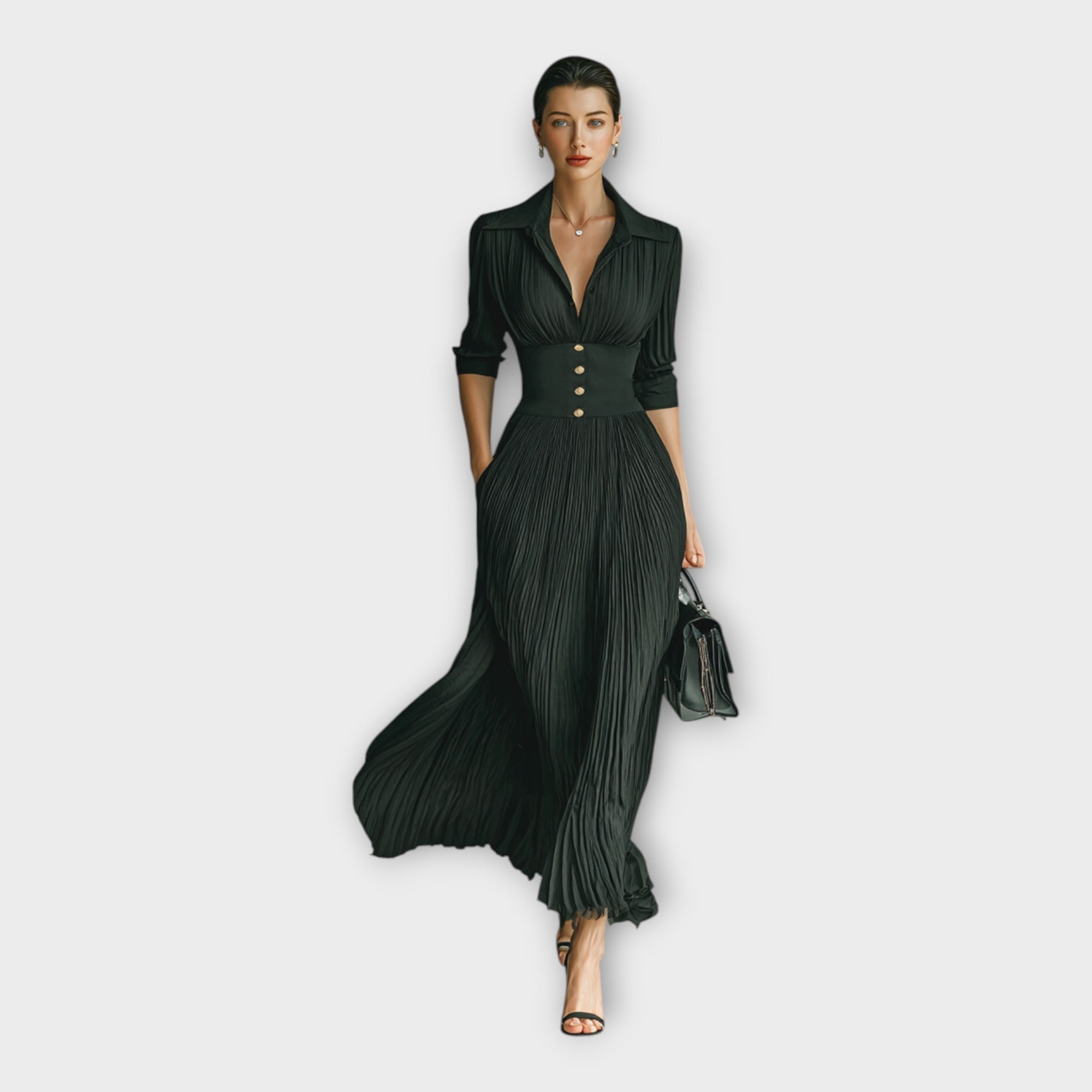 Vestido largo con elegancia refinada