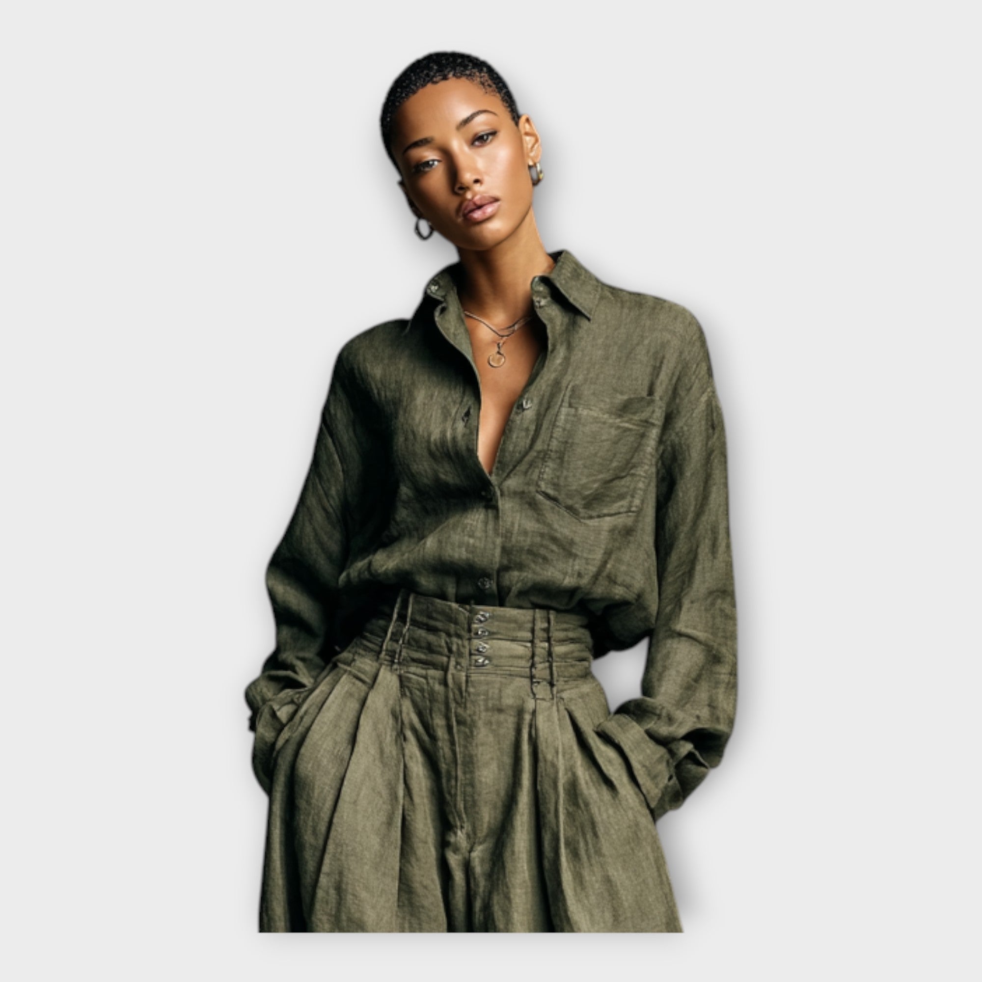 Camisa y pantalón con elegancia sin esfuerzo