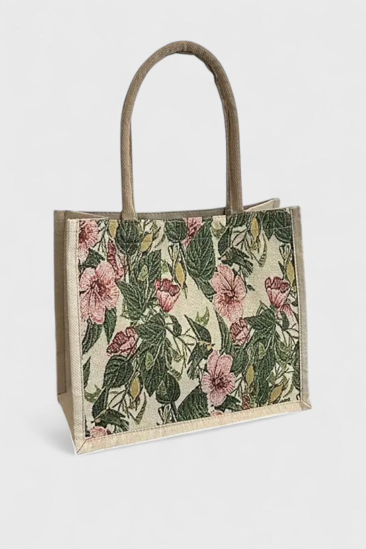 Bolsa Taila de Jabón Indio con Diseño Floral y Diseño Ecológico