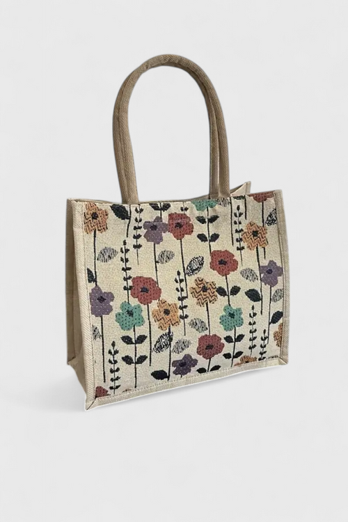 Bolsa Taila de Jabón Indio con Diseño Floral y Diseño Ecológico