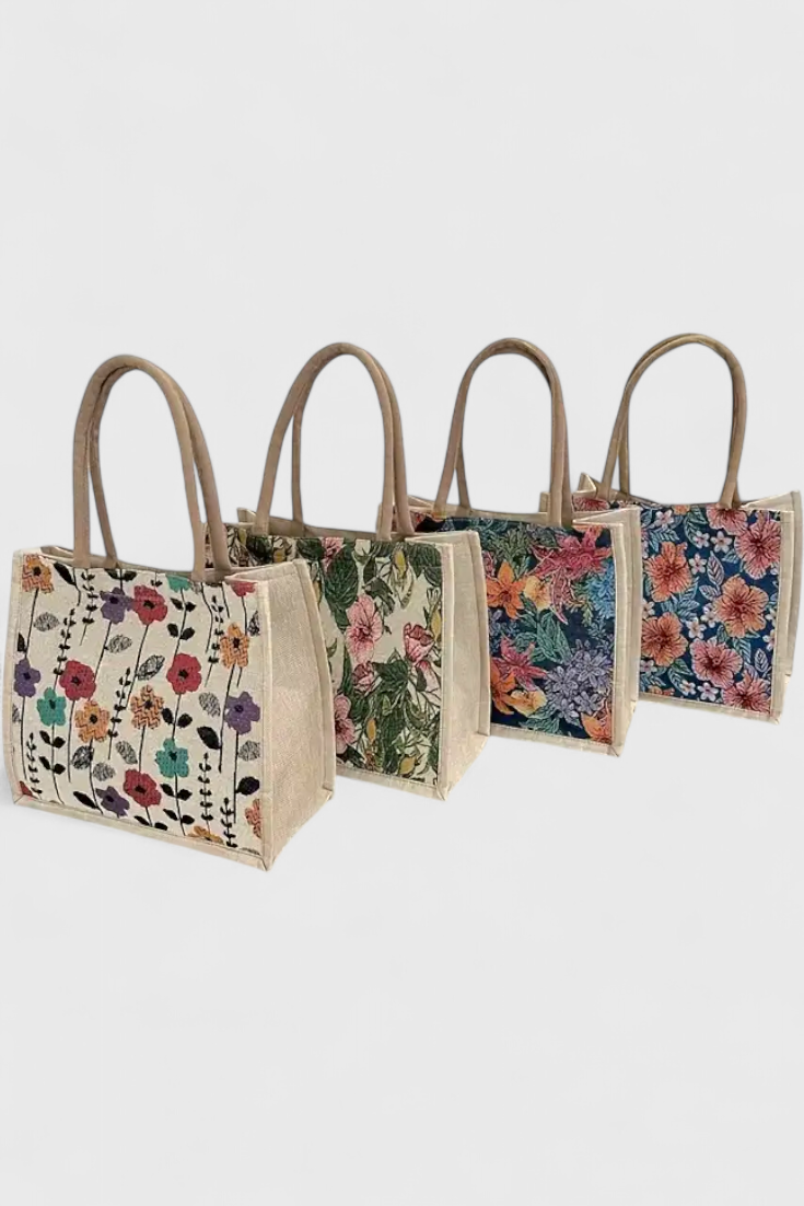 Bolsa Taila de Jabón Indio con Diseño Floral y Diseño Ecológico