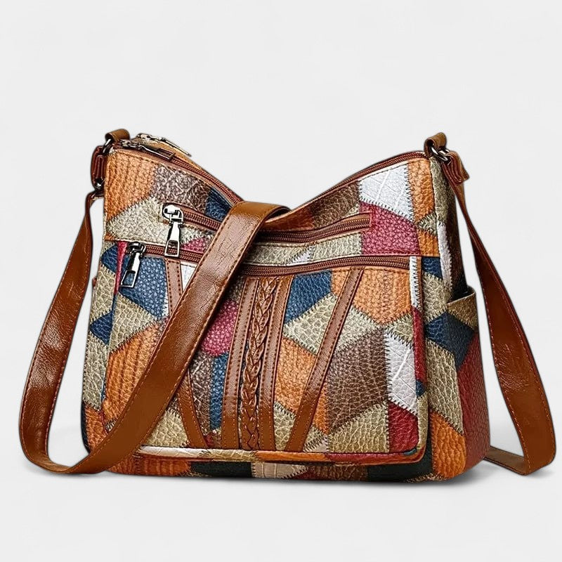 Bolso de Mano de Piel Estilo Mosaico