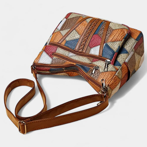 Bolso de Mano de Piel Estilo Mosaico