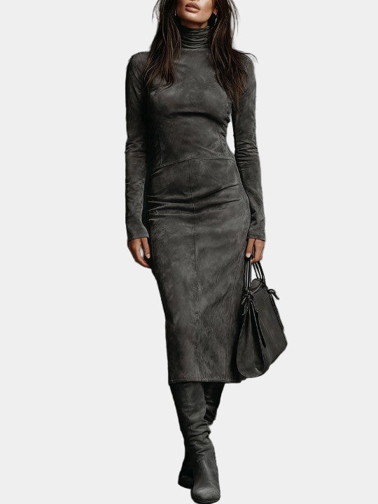 Angeliki - Vestido midi marrón
