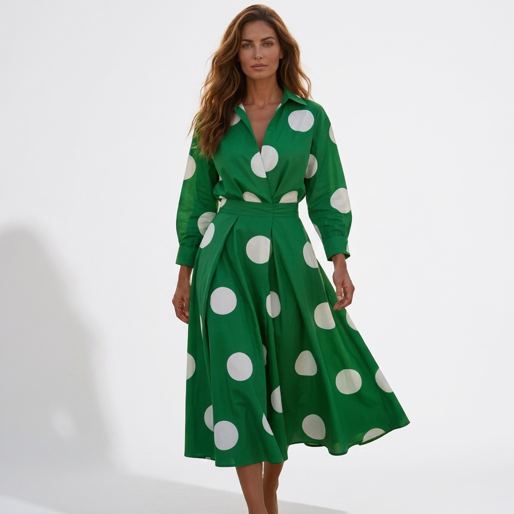 Lana - Vestido de algodón elegante con cuello